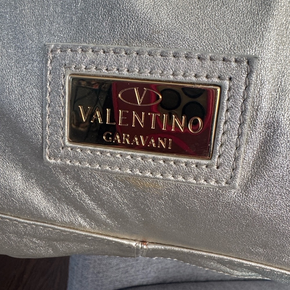 Valentino Garavani Gold Metallic Leather Hobo Bag Y2K Shoulder Purse - Picture 5 of 16